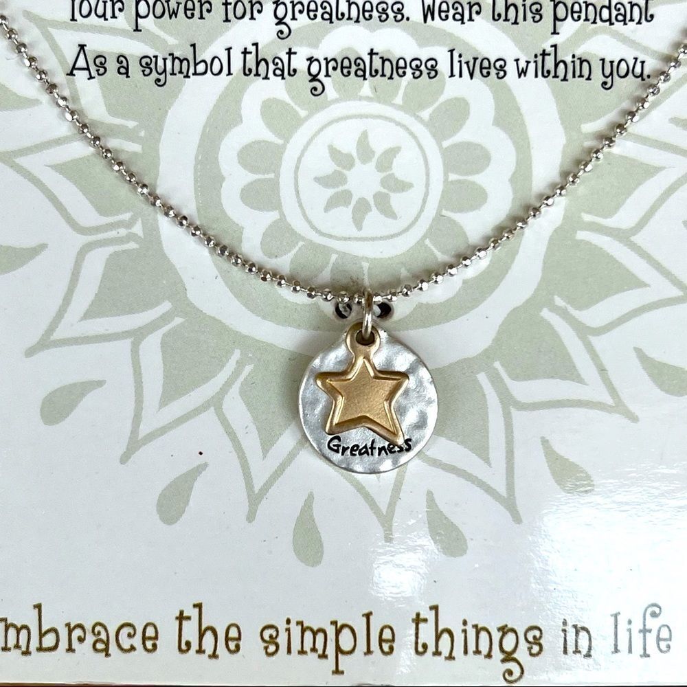 Gold Silver Pendant Charm Necklace Greatness